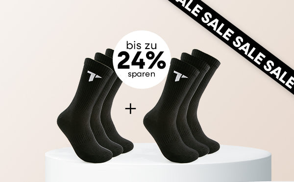 Zwei Paar schwarze Sportsocken vom TRYIT im Angebot – bis zu 24 % sparen beim Kauf im Sale . Die Ansicht ist für Mobil.
