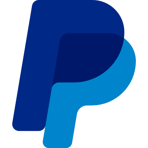 Blaues PayPal-Logo mit zwei überlappenden "P"-Buchstaben in verschiedenen Blautönen.
