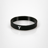 Schwarzes Silikonarmband mit weißem „T“-Logo von TRYIT.