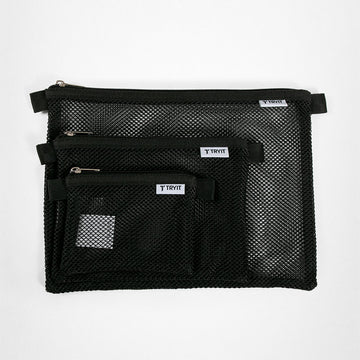 Meshbeutel 3er-Set - Schwarz